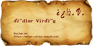 Ádler Virág névjegykártya